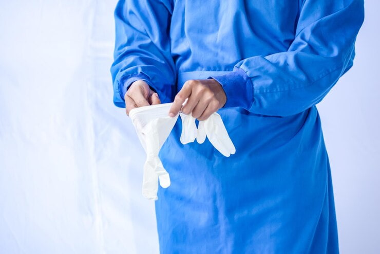 گان یک بار مصرف بیمارستانی با رنگ بندی مختلف و پارچه های با کیفیت